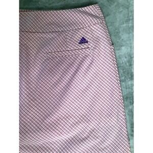 Adidas Golf Skort Pink White Check Plaid Performance Size 6 X22720
